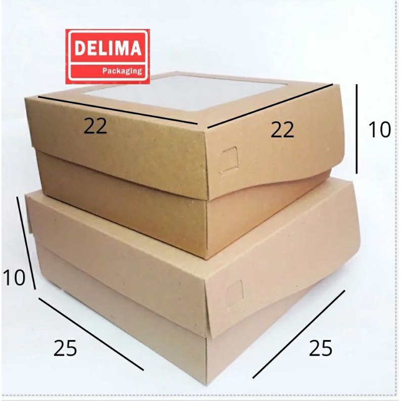 

Box Kraft Chiffon Window/ Dus Coklat Sifon Berjendela Laminasi dalam Full