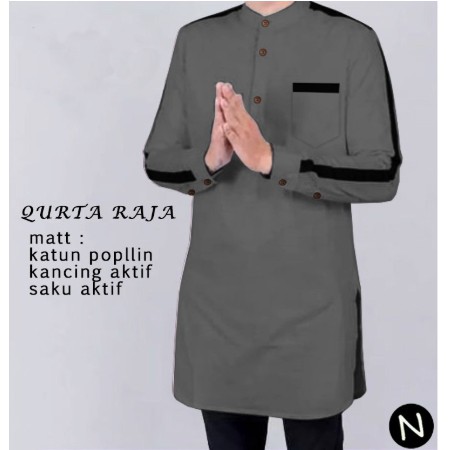 Rfam Baju Koko Muslim Kurta Oxford Denim TRZ Men
