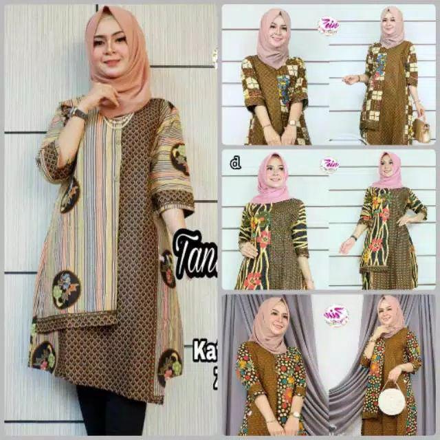 Batik Tunik Zipper Seling Genes Modern Kekinian Pakaian Kerja Kantor Kondangan Selling Seragaman
