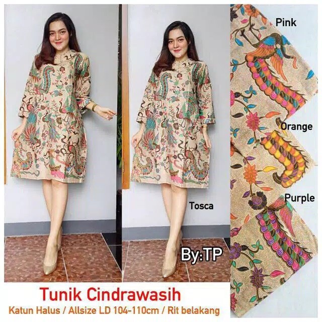 Tunik Cindrawasih Cendrawaasih Murai Merak Papua Iriana Gading Ada Jumbo Dress Batik Modern