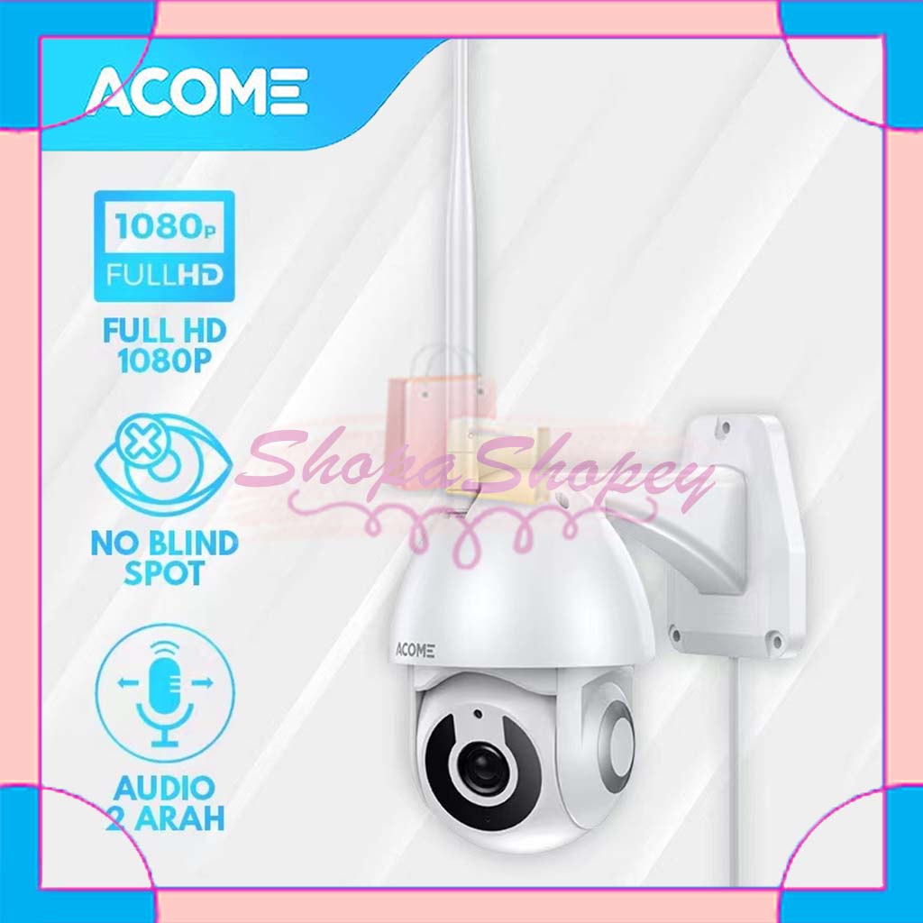 Smart CCTV Camera Audio FULL HD 1080P No Blind Spot 2 Arah Luar Ruangan ACOME APC02 - WHITE