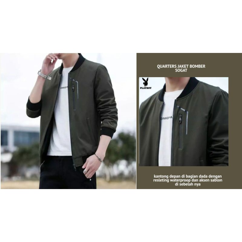 jaket bomber pria bahan taslan JN import murah