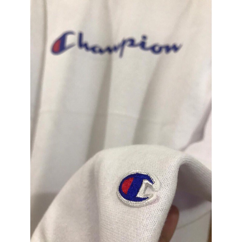 100% Original CMT Crewneck Champion Script Logo white