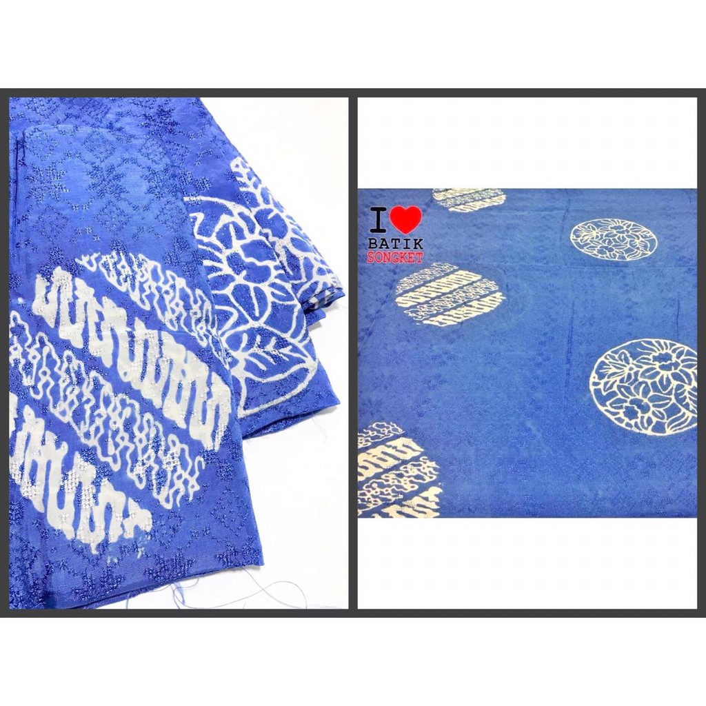 VISCOS PIRING SELAMPAD MOTIF 5 VISKOS VISCOSE BAHAN KAIN BATIK BIRU