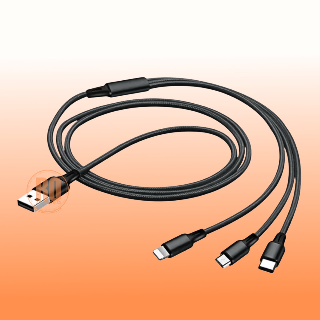 [RO ACC] 3IN1 NANVAN KABEL DATA FAST CHARGING 1M/2M ALL TIPE HP