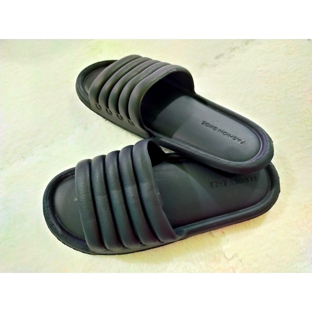 ✨✨004 OSGalery Sandal CANDY EVA color indoor outdoor Rumah Kamar Mandi Anti Slip Empuk✨✨-HITAM