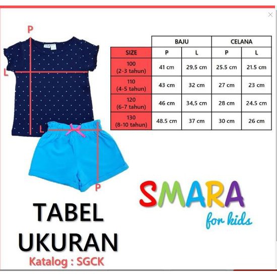 SETELAN BAJU ANAK PEREMPUAN SMARA (SGCK-BR)