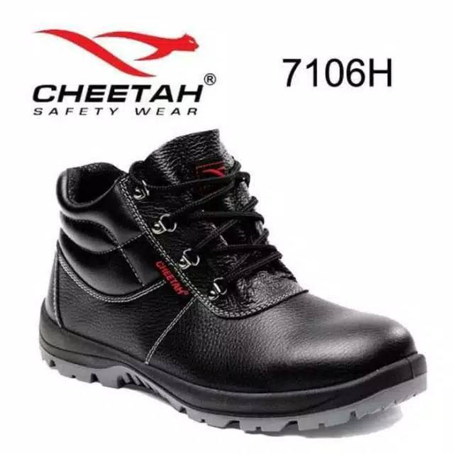 Sepatu Safety CHEETAH 7106H / Sepatu Kerja Pria Septy Cowok Kulit Asli Besi Original