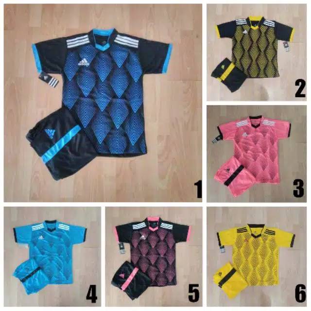 [SETELAN ANAK] BAJU OLAHRAGA JERSEY BOLA/VOLLY SETELAN KAOS FUTSAL  ADIDAS