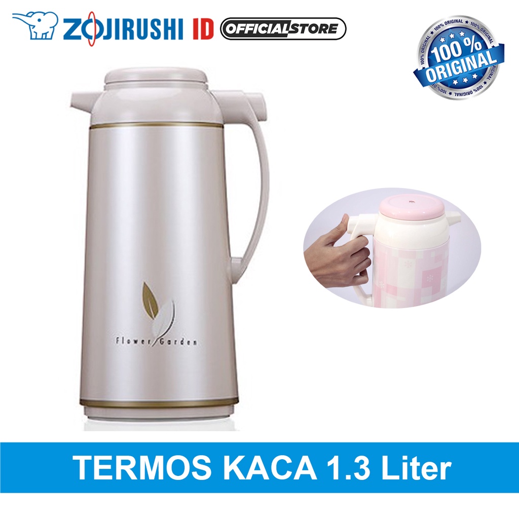 Zojirushi Vacuum Glass Termos Kaca Air Panas AFFB 13 CA - [1.3 L]  Beige