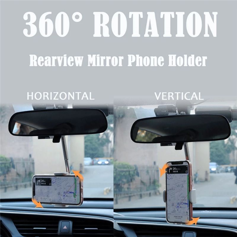 Holder Mobil Kaca Spion Dudukkan Ponsel Putaran 360° Best Quality