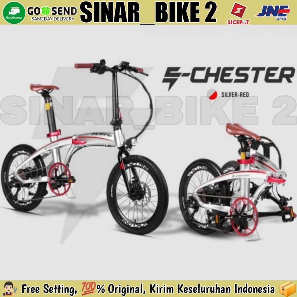 Sepeda Lipat AVAND E CHESTER Electric E Bike Listrik Alloy 9 Speed