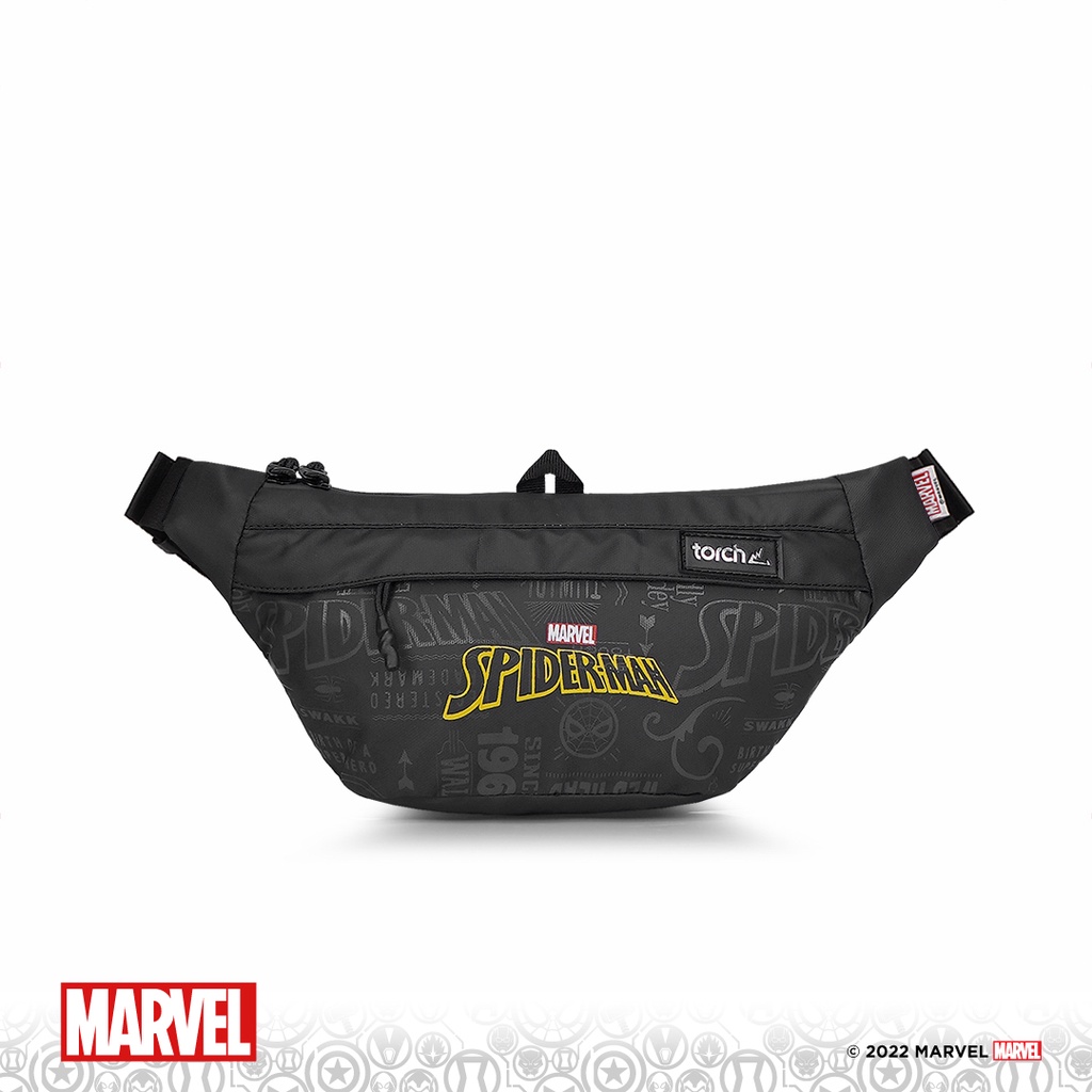 TORCH Depok Spider-Man 1 Yellow Typography Waist Bag Togane Black