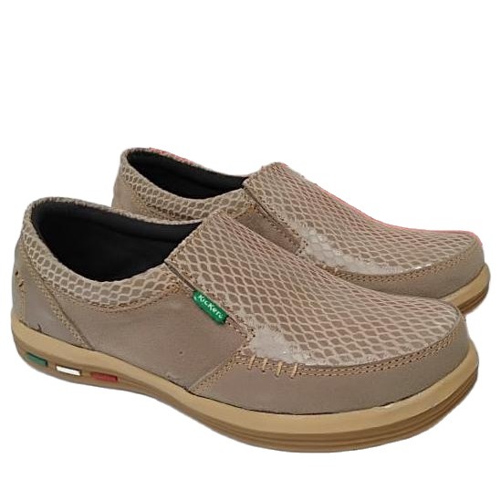 Sepatu kulit pria casual merek kickers handmade slip on asli original kasual hiking tanpa tali murah