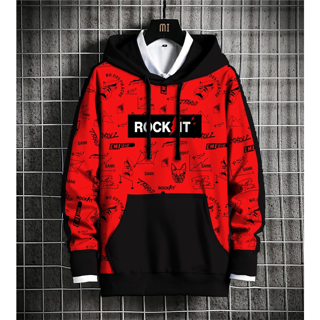 Hoodie ROCK IT / Hoodie Kombinasi / Hoodie Pria | A5GARD88