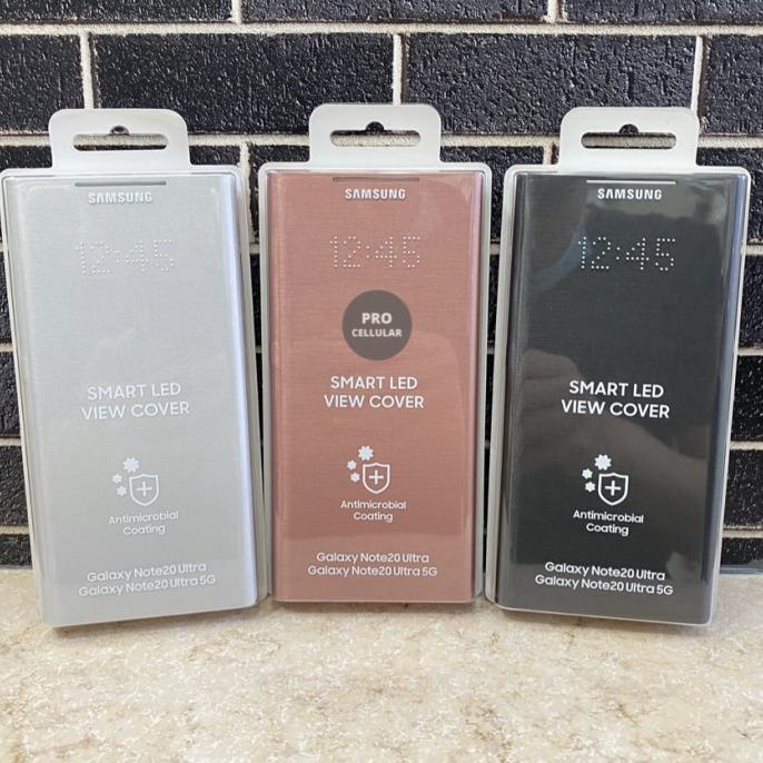 Smart Led View Cover Samsung Note 20 Ultra Flip Case Casing Original - Mystic Brown