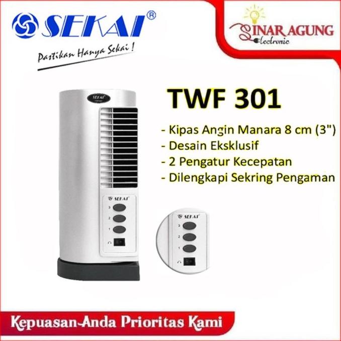 SEKAI KIPAS ANGIN BERDIRI TWF 301 TOWER FAN 25WATT [GARANSI RESMI]