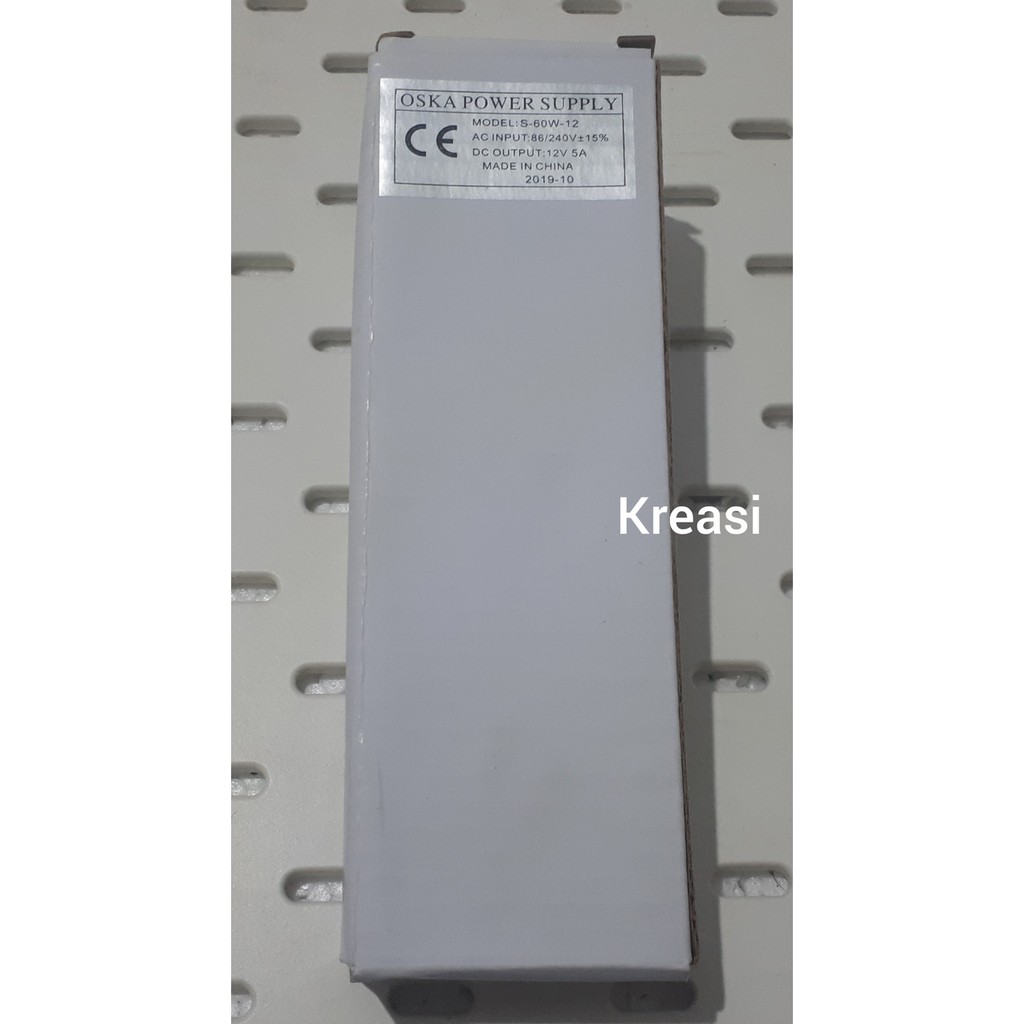 POWER SUPPLY 12V - 5A MODEL S-60W-12 MERK OSKA