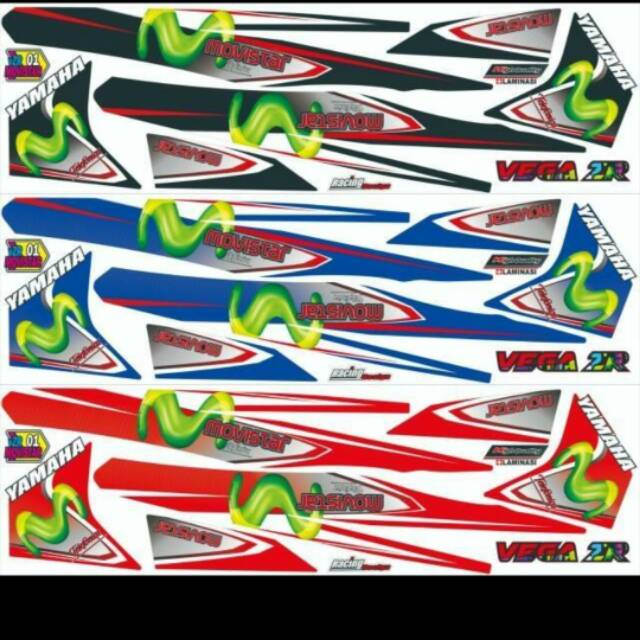 Striping variasi stiker lis bodi Vega zr Vega rr motif movistar TE2320