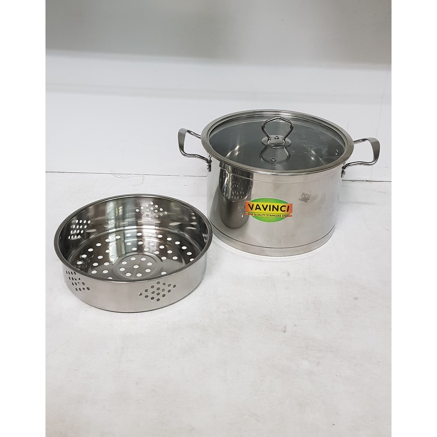 Panci Kukusan / Steamer Stock Pot Vavinci 26 cm / Panci Langseng Nasi