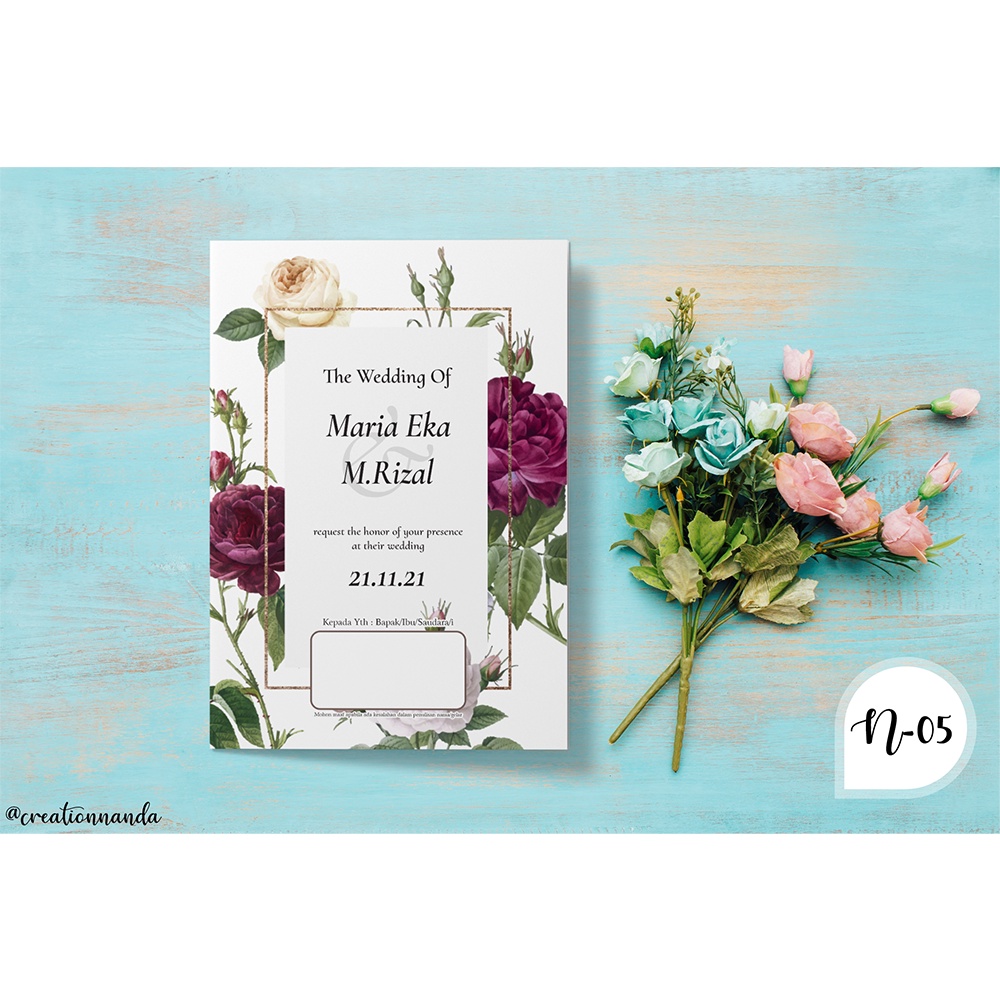 Undangan Cantik N-05 + Thanks Card