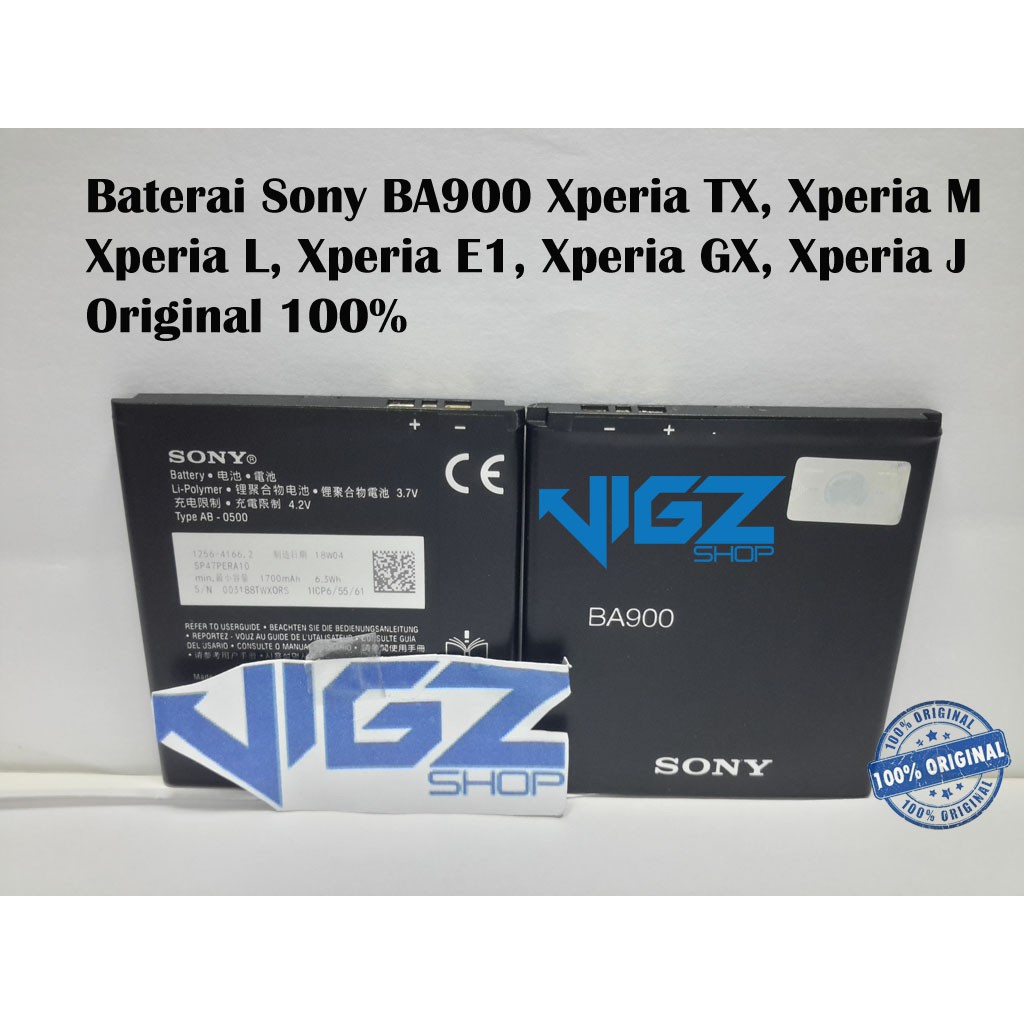 Baterai Sony BA900 Xperia TX, Xperia M, Xperia L, Xperia E1, Xperia GX, Xperia J Original 100%