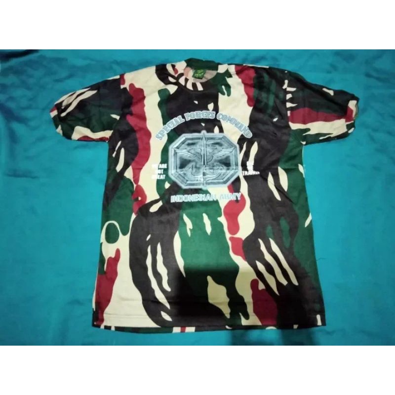 baju kaos kopassus loreng / kaos pria
