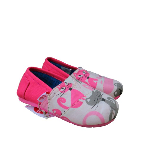 SEPATU SLIP ON CANVAS ANAK KARAKTER LUCU MOTIF DONGKER ABU TERMURAH