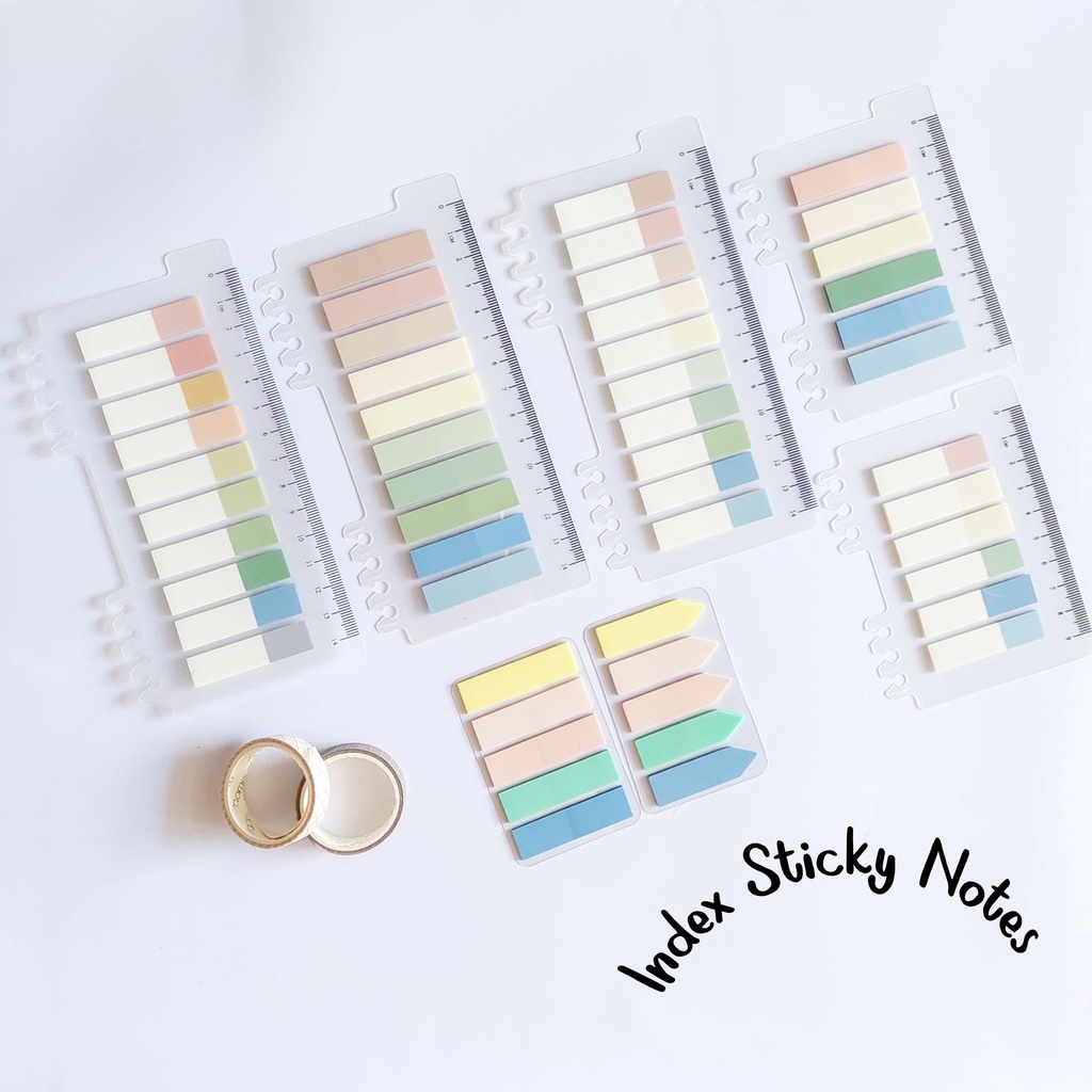 

Index Sticky Notes With Ruler - Warna Pastel 200 Sheets & 120 Sheets