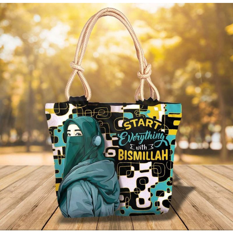 ( GRADE A)TOTEBAG SUMBU PRINTING PREMIUM~ BADAN BELAKANG TAS WARNA NYA DAPAT ACAK