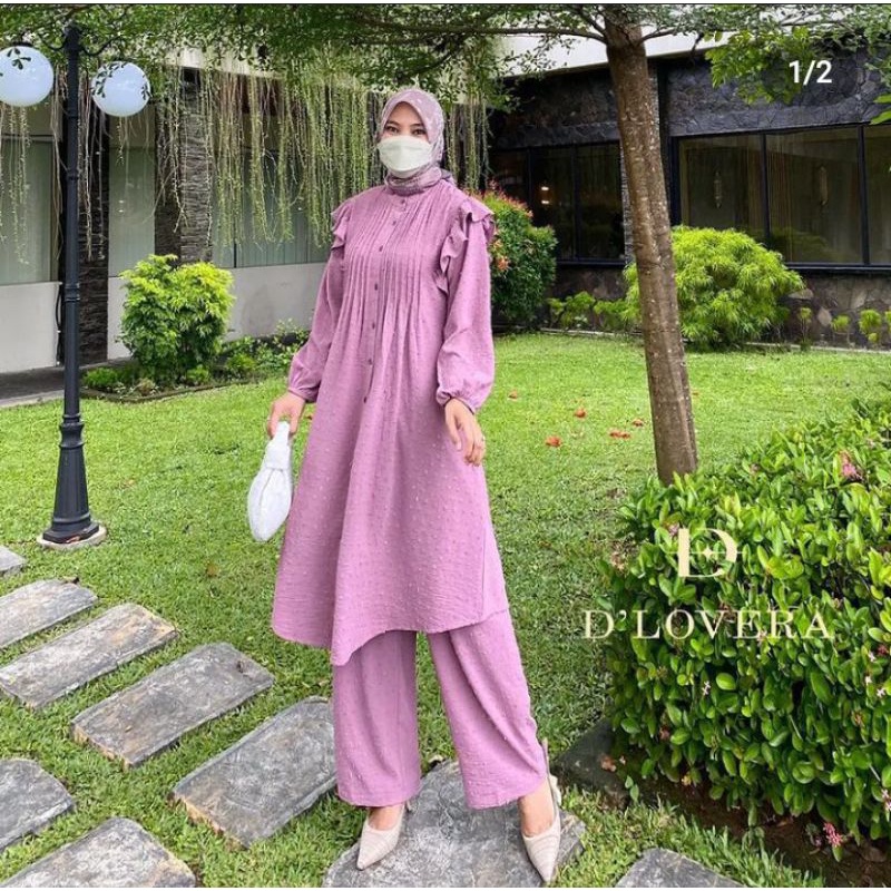 TERBARU ONE SET TUNIK CRINKLE WANITA BUSUI KEKINIAN HITS SET WANITA