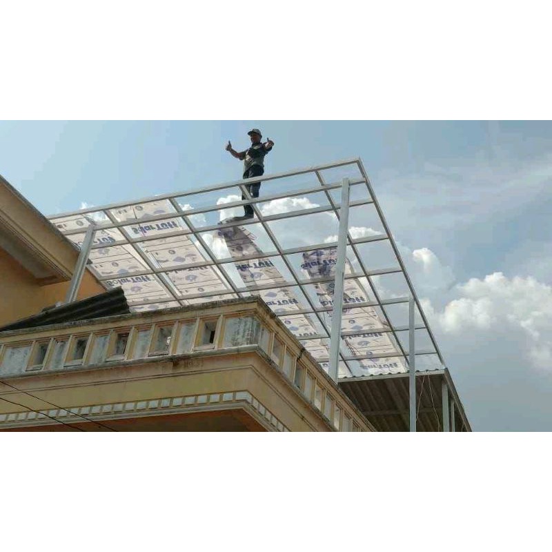 Kanopi baja ringan atap solar flat