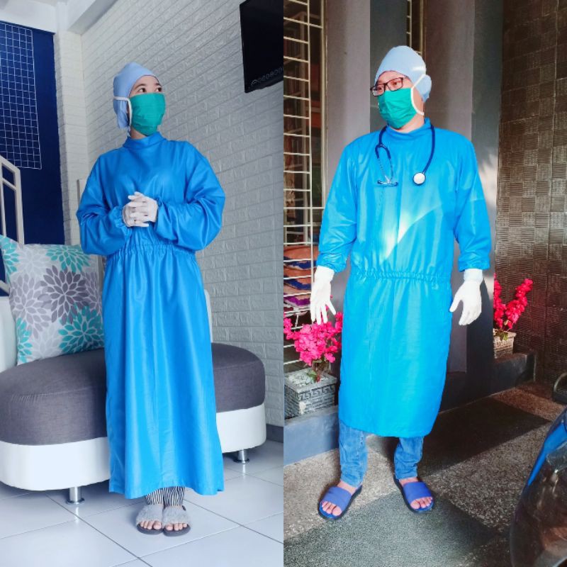 APD Tingkat 1 Gown Hazmat Medis bahan katun
