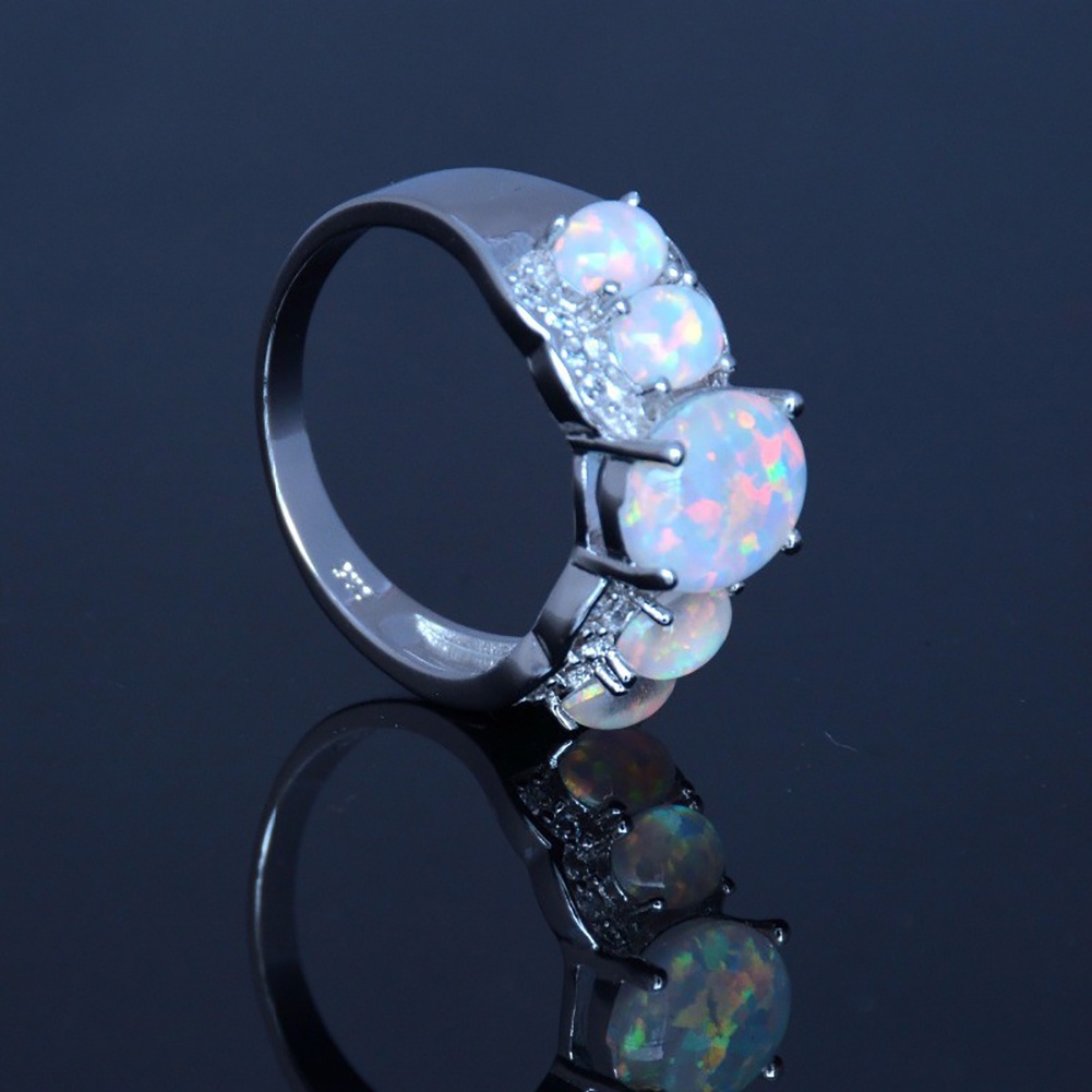 Hu Hu Hu Hu Hu Alat Bantu Pasang Kacamata♡ Cincin Wanita Hias Opal Imitasi Bentuk Oval Untuk Pertunanganpernikahanpestahadiah