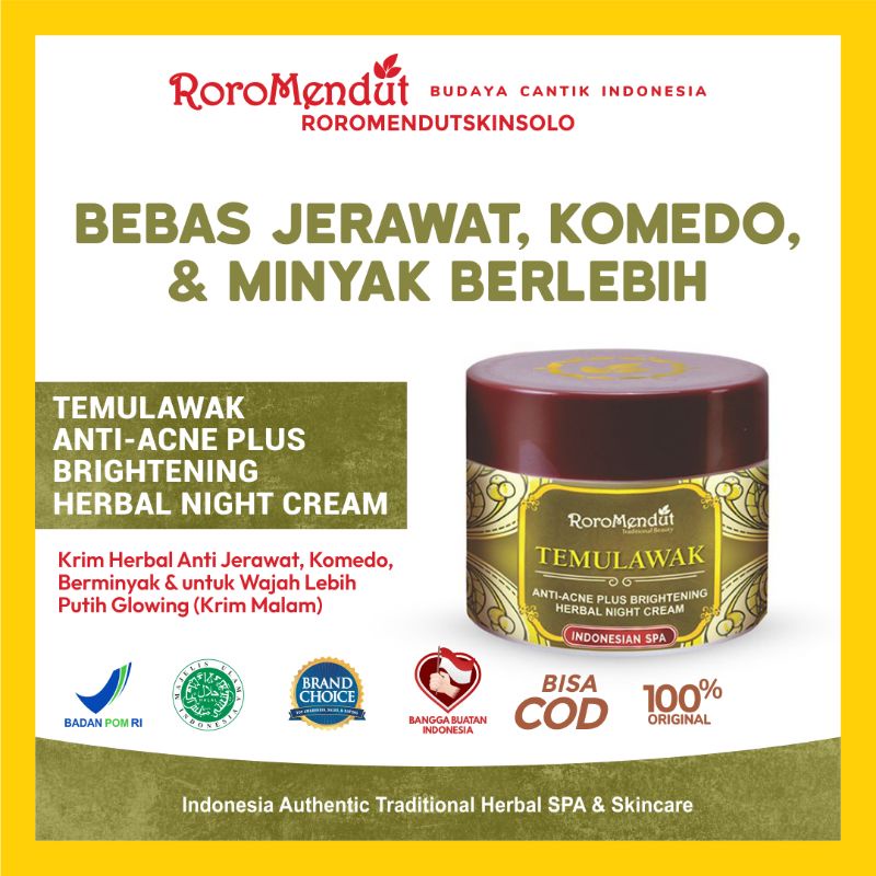 RORO MENDUT CREAM TEMULAWAK NIGHT CREAM 15GR
