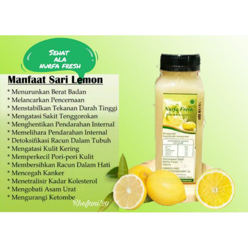 

Sari Lemon Murni / pelangsing/Nurfa Fresh/Pengikis Lemak