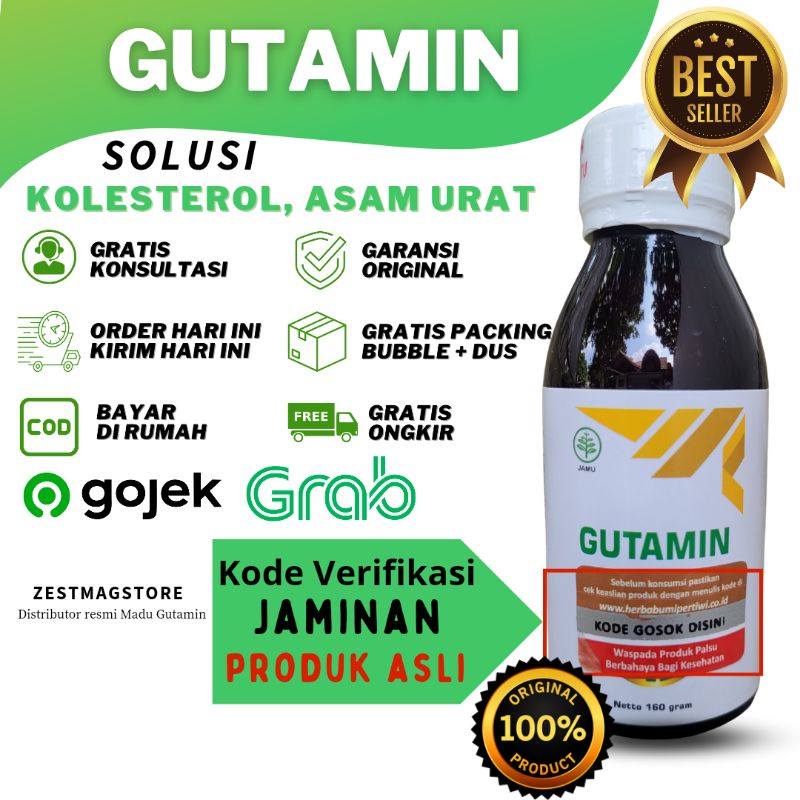 MADU GUTAMIN ASLI OBAT KEBAS KESEMUTAN KRAM ASAM URAT NYERI SENDI SAKIT OTOT PINGGANG REMATIK ENCOK SAKIT LUTUT