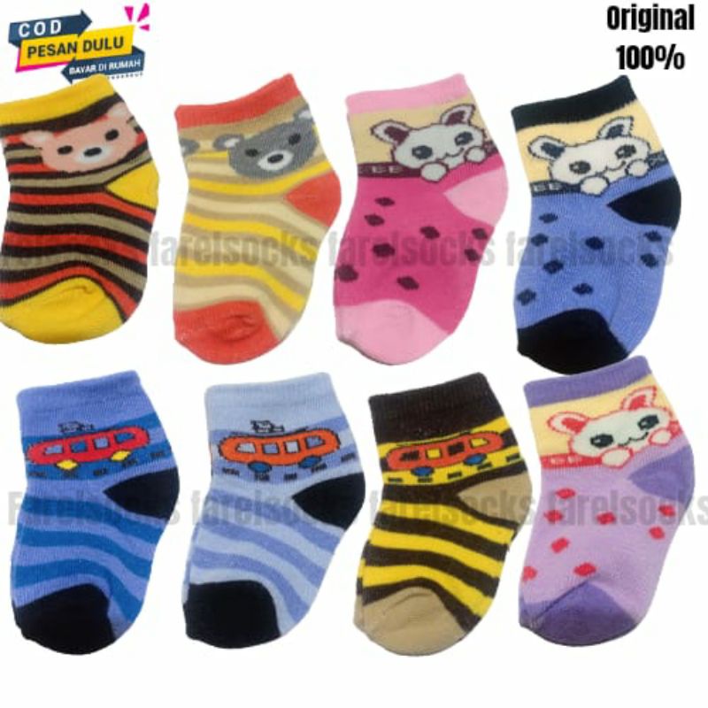 ( 12 PASANG ) KAOS KAKI BAYI LUCU