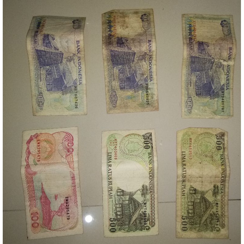 Uang kertas 1000 500 100