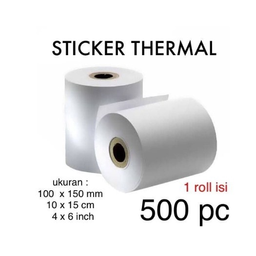 Kertas Label Pengiriman Direct Thermal Sticker Barcode 500 Pcs Lembar A6 100x150mm Online Shop Paket