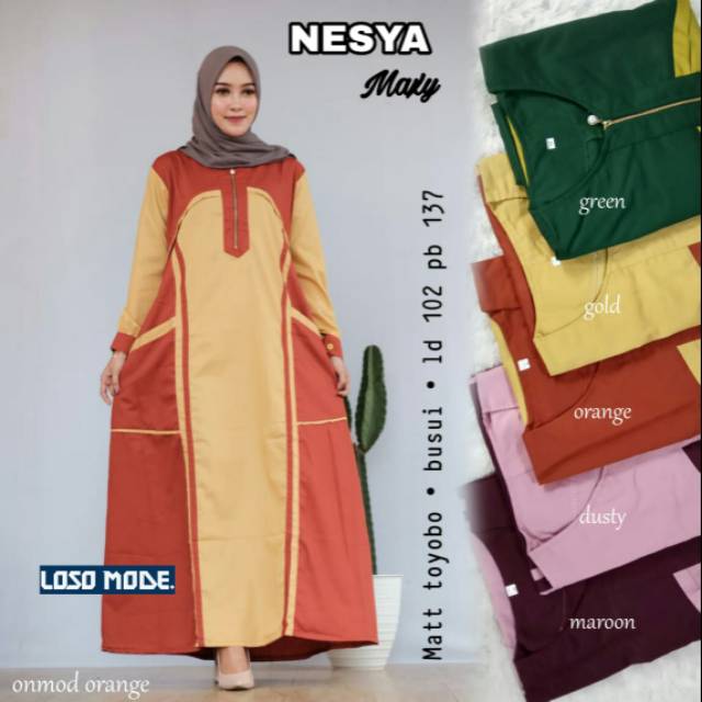 MAXI DRESS // GAMIS // NESYA MAXI // GAMIS BAHAN  TOYOBO