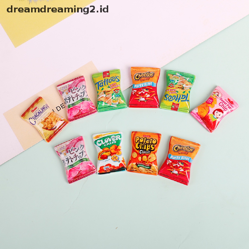 (Hot Style You Like) 10pcs / Set Miniatur Keripik Kentang Diy Untuk Rumah Boneka