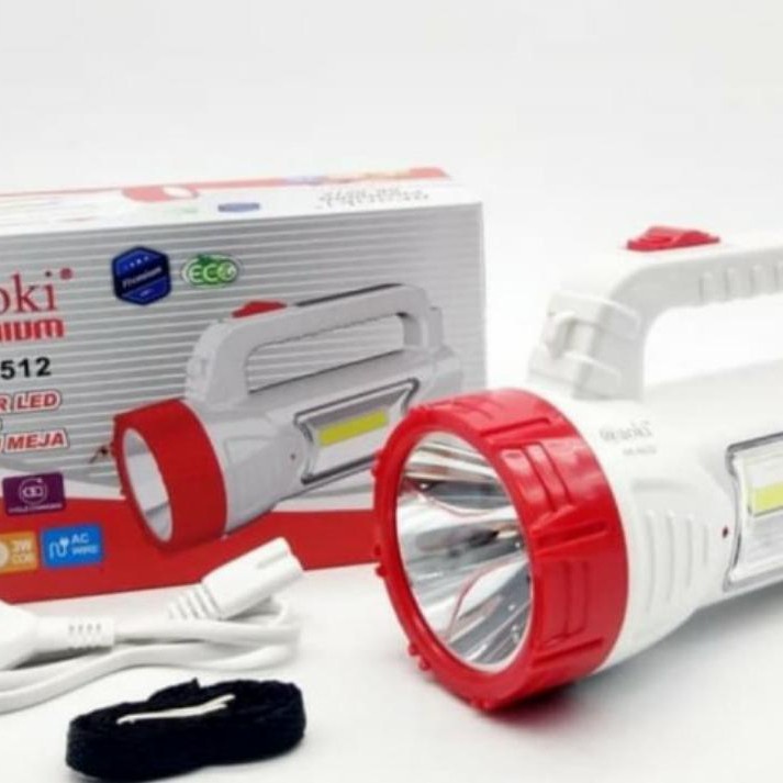 COD SENTER TANGAN LED 5W+3W COB LAMPU SAMPING AOKI AK 6512//SENTER EMERGENCY AOKI AK-6612