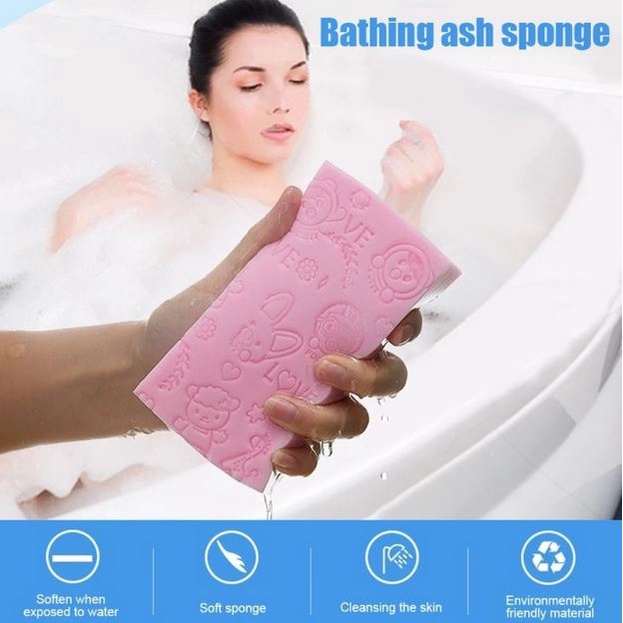 Spons Pembersih Mandi Sponge Bath Bayi Gambar Sponge Rubbing Towel Lembut Perlengkapan Mandi Baby Termurah