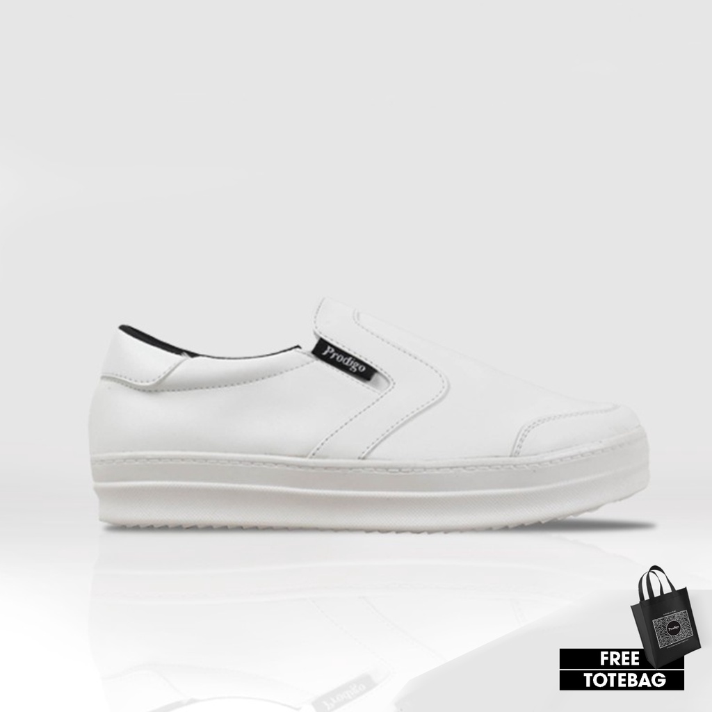 slip on white leather
