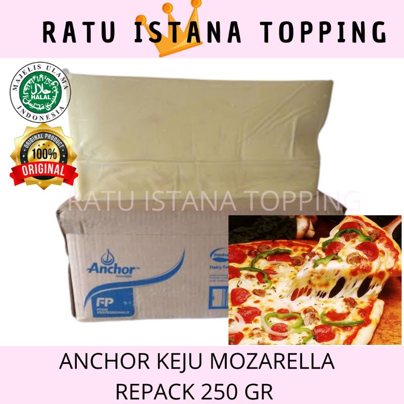 

KEJU MOZARELLA ANCHOR 250 GR-KEJU MOZARELLA LUMER-MOZARELLA SUPER MULUR PREMIUM IMPORT HALAL