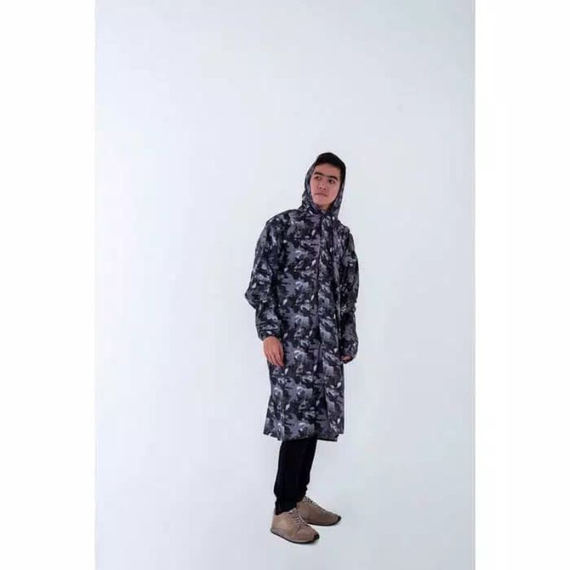 Jas Hujan Terusan / Mantel Hujan / Raincot Motif Army Loreng