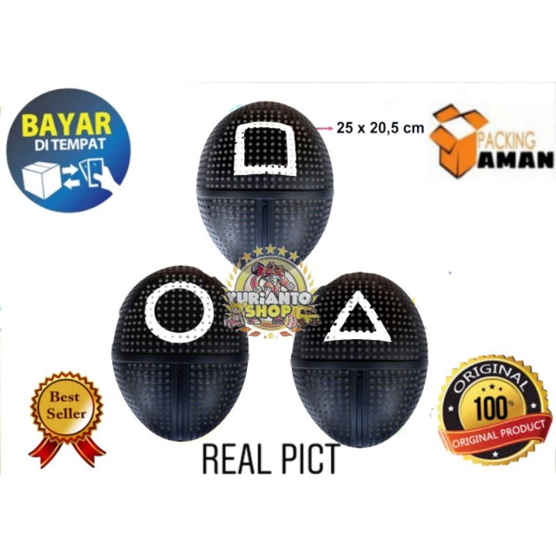 PROMO (COD) VIRAL MAINAN TOPENG Squid Game Mask TOPENG ANAK SQUID GAME CRICLE TRIANGEL SQUARE