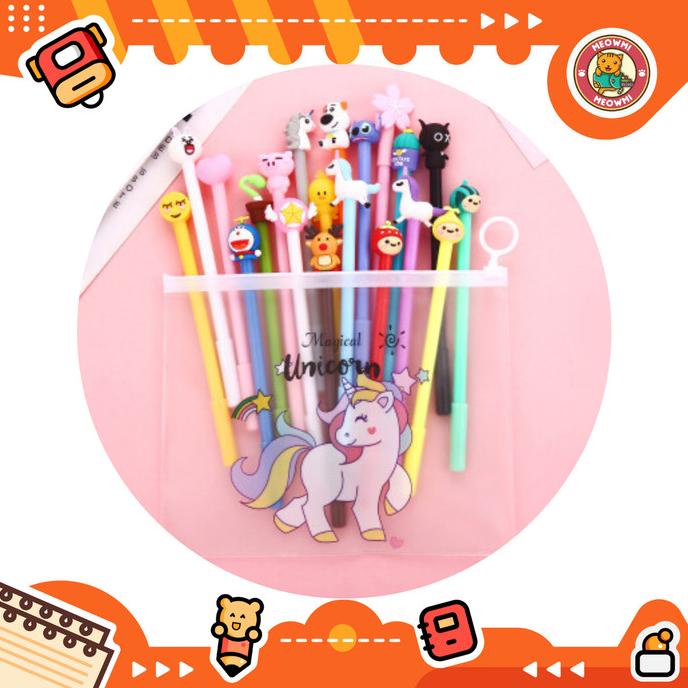 

:=:=:=:=] 10pcs Pulpen Set Karakter Campur Free tempat pensil Cactus pvc BD0009