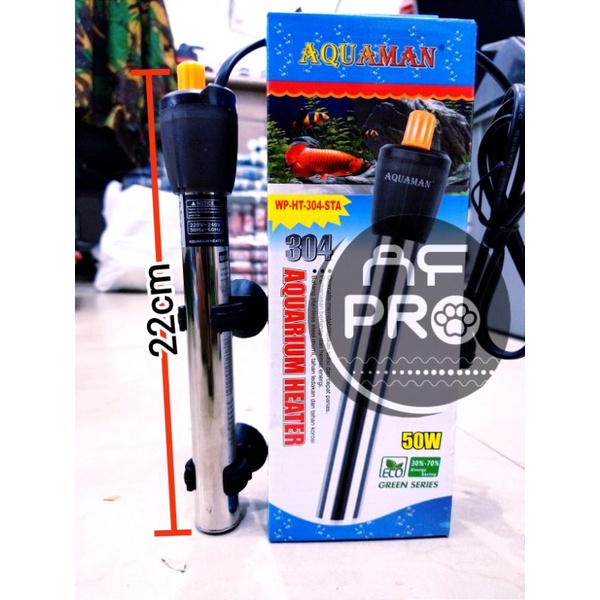 Promo murah pemanas air aquarium HEATER STAINLESS AQUAMAN 50WATT